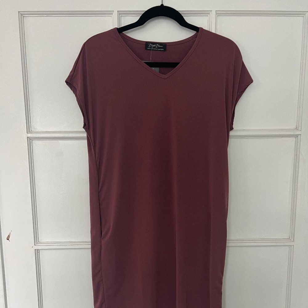 SexyModest Mauve Brigitte Brianna Day To Day Pocket Dress - S